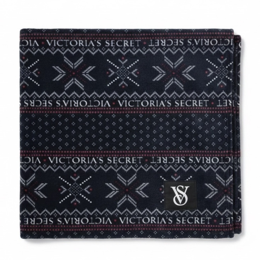 Victoria's Secret Black and White Patterned Throw